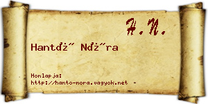 Hantó Nóra névjegykártya